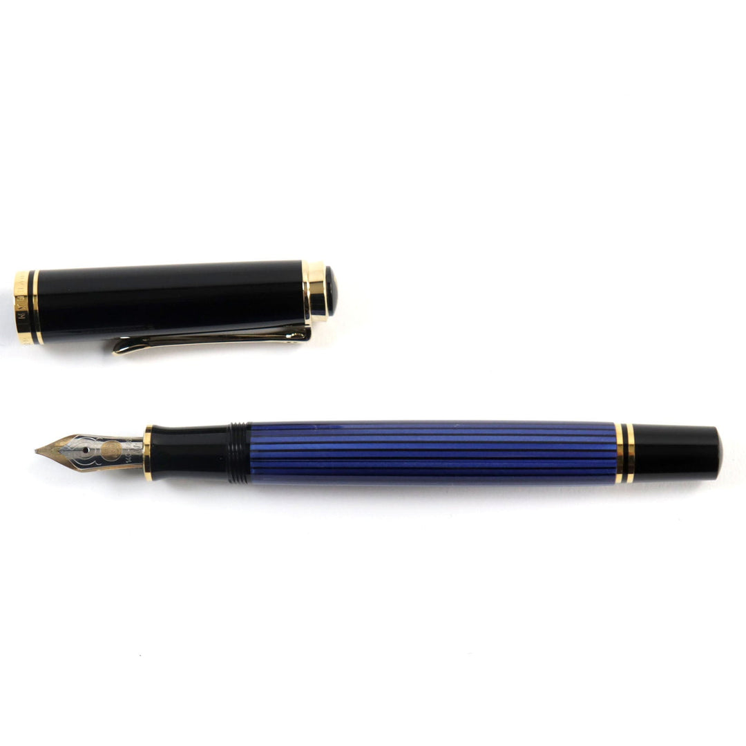 PERIKAN fountain pen Pen point: K14 Blue Black Stripe Pattern M400 SOUVERAN mens Used Authentic