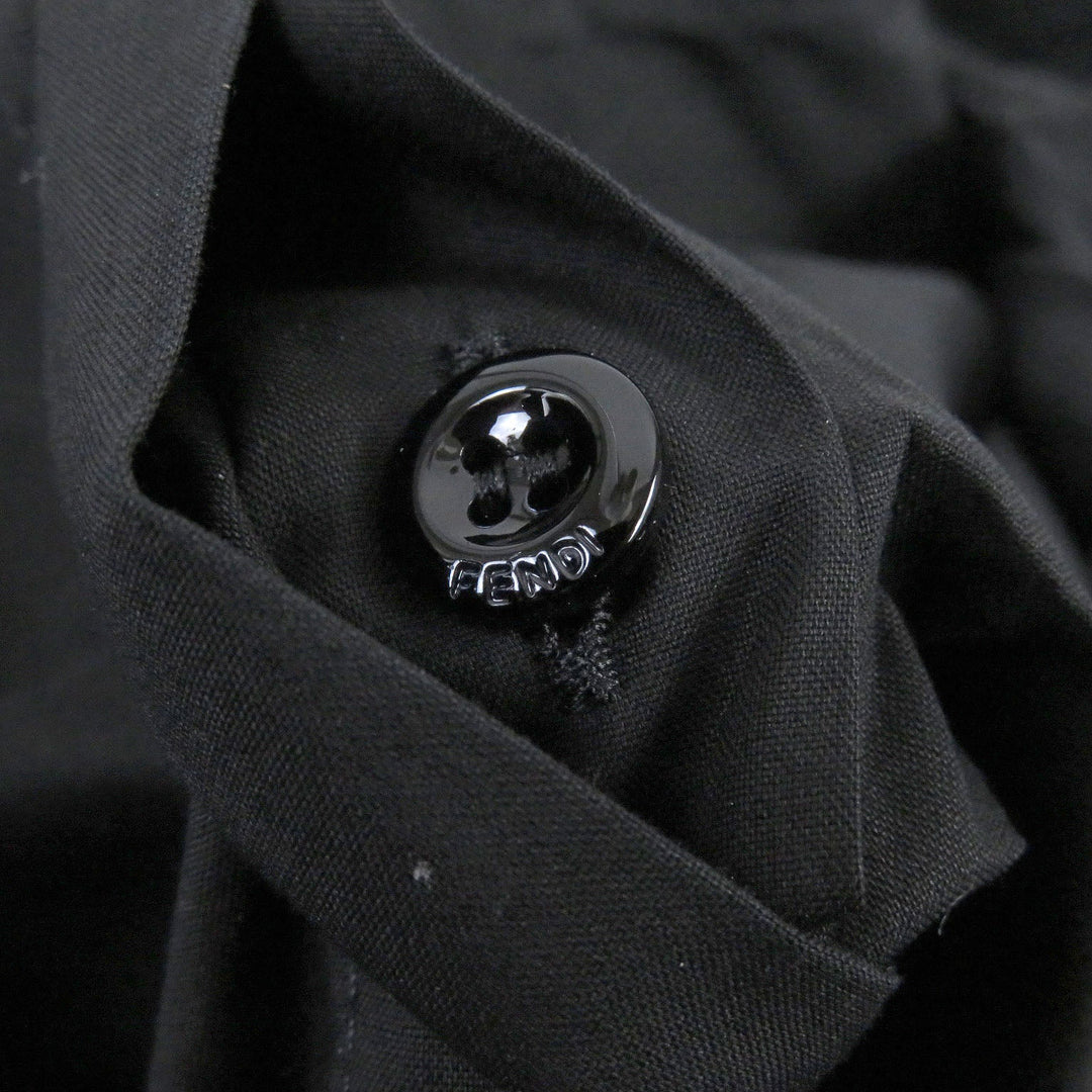 FENDI blouse FS7821 Main: 100% cotton black Women 36 Used Authentic