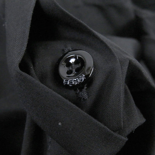 FENDI blouse FS7821 Main: 100% cotton black Women 36 Used Authentic