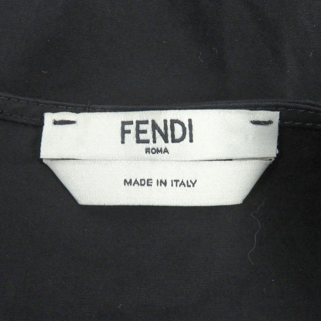 FENDI blouse FS7821 Main: 100% cotton black Women 36 Used Authentic