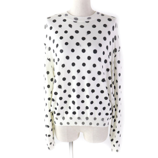 BALENCIAGA knit 683308 Main: 96% rayon, 3% nylon, 1% polyurethane White black Women S Used Authentic