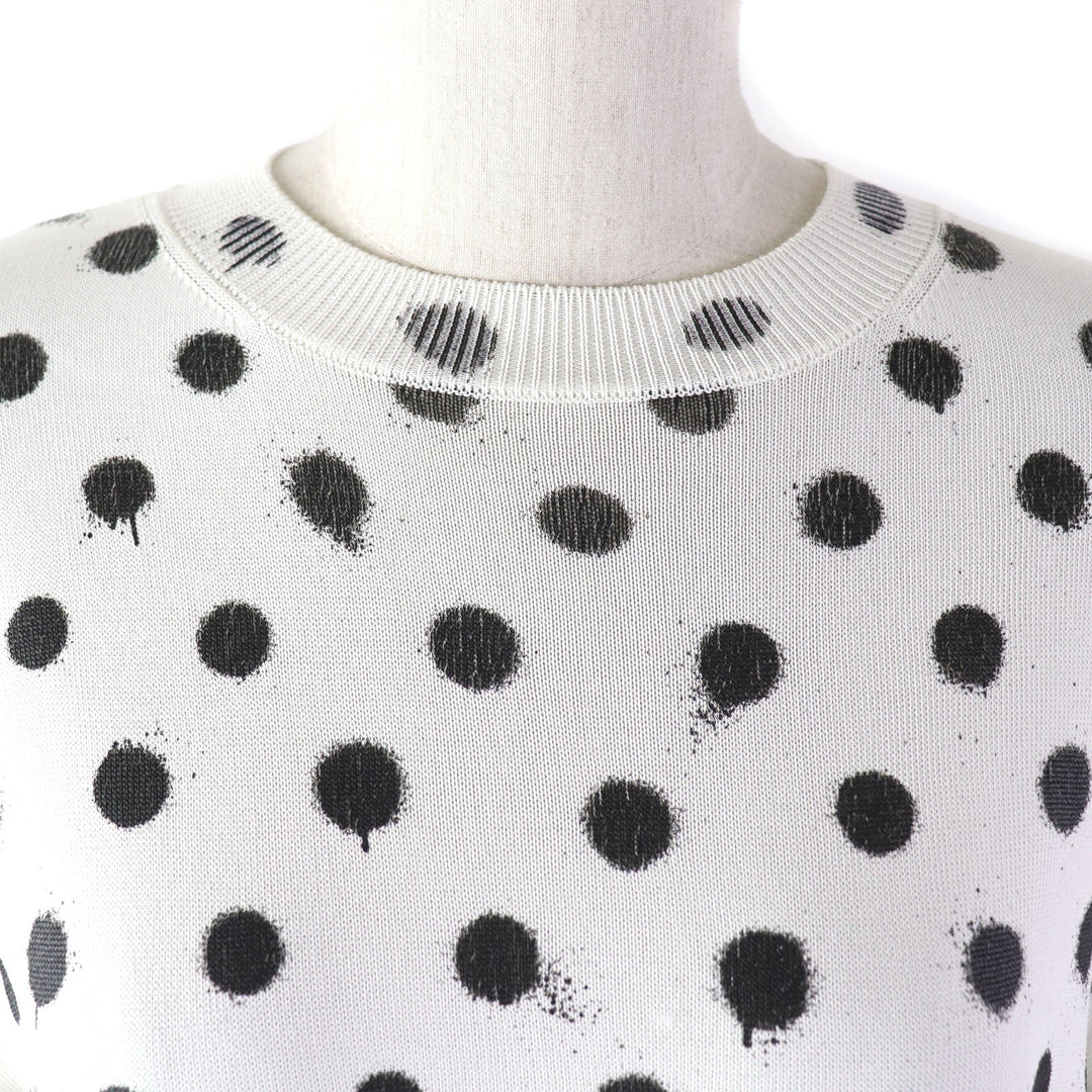 BALENCIAGA knit 683308 Main: 96% rayon, 3% nylon, 1% polyurethane White black Women S Used Authentic