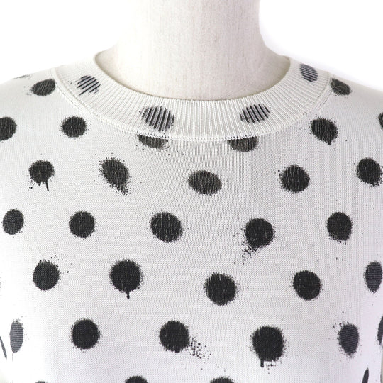 BALENCIAGA knit 683308 Main: 96% rayon, 3% nylon, 1% polyurethane White black Women S Used Authentic