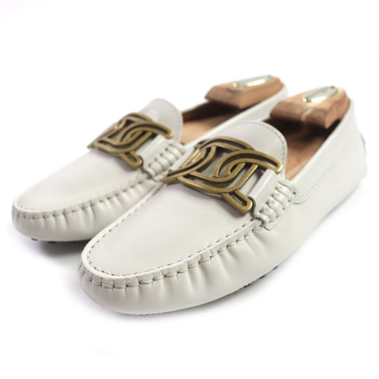 TOD�fS loafers Main: Leather Light gray Gommi-Nicate Women 35.5 Used Authentic