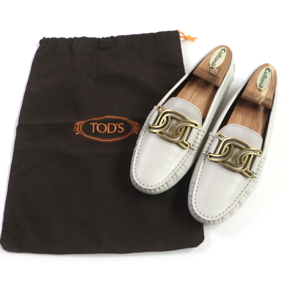 TOD�fS loafers Main: Leather Light gray Gommi-Nicate Women 35.5 Used Authentic