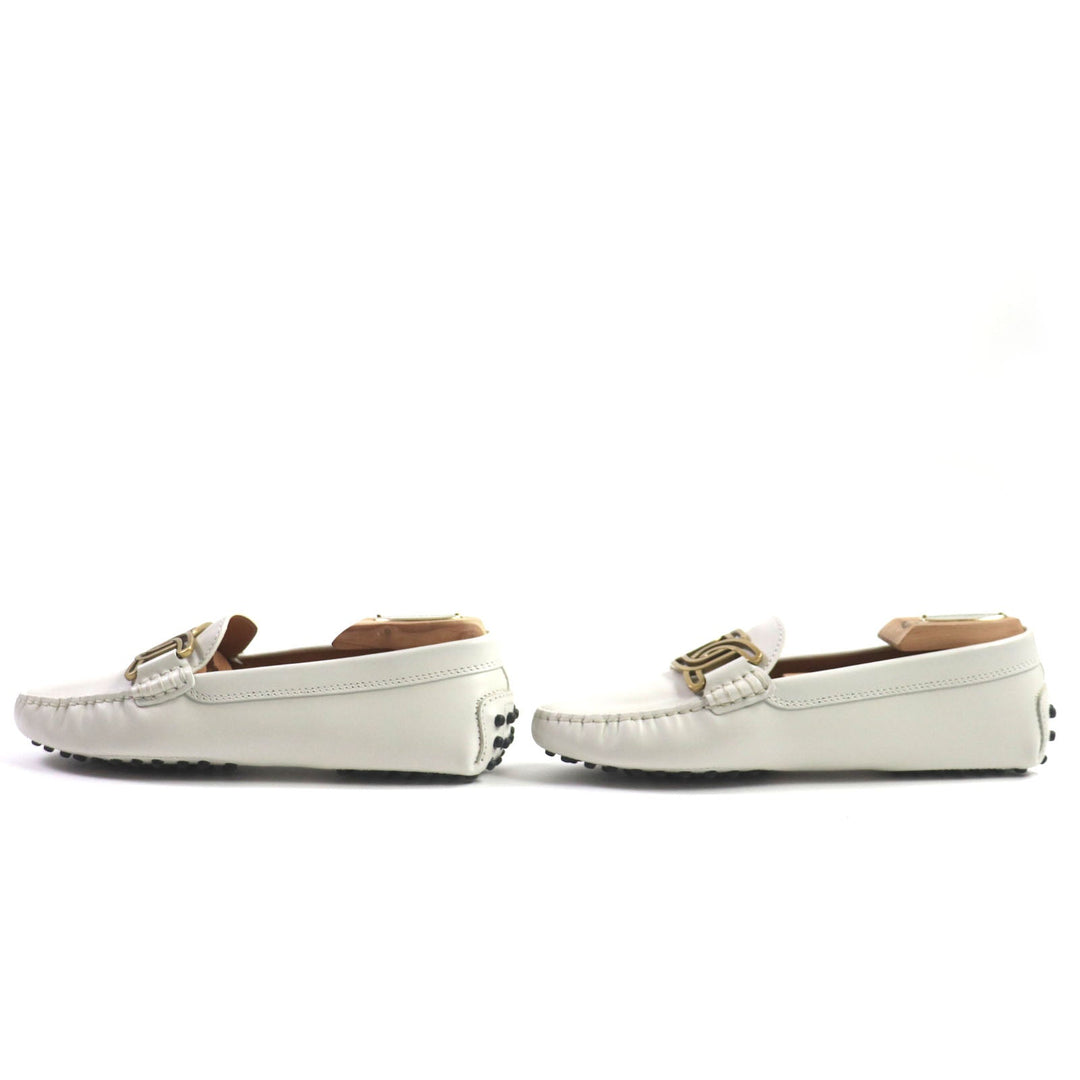 TOD�fS loafers Main: Leather Light gray Gommi-Nicate Women 35.5 Used Authentic