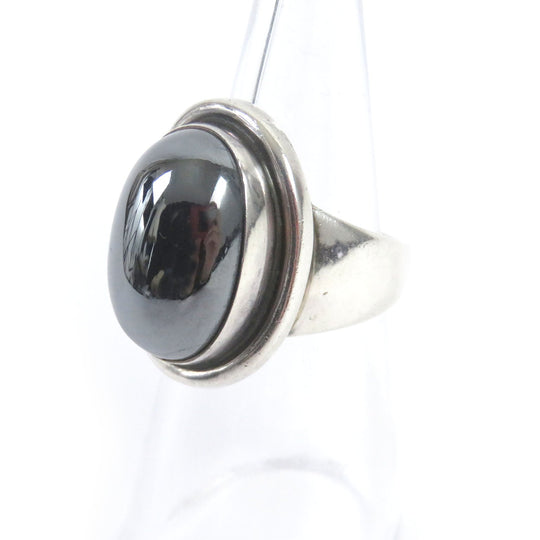 Georg Jensen Ring 46A Main: SV925, Part: Hematite Silver Women Used Authentic