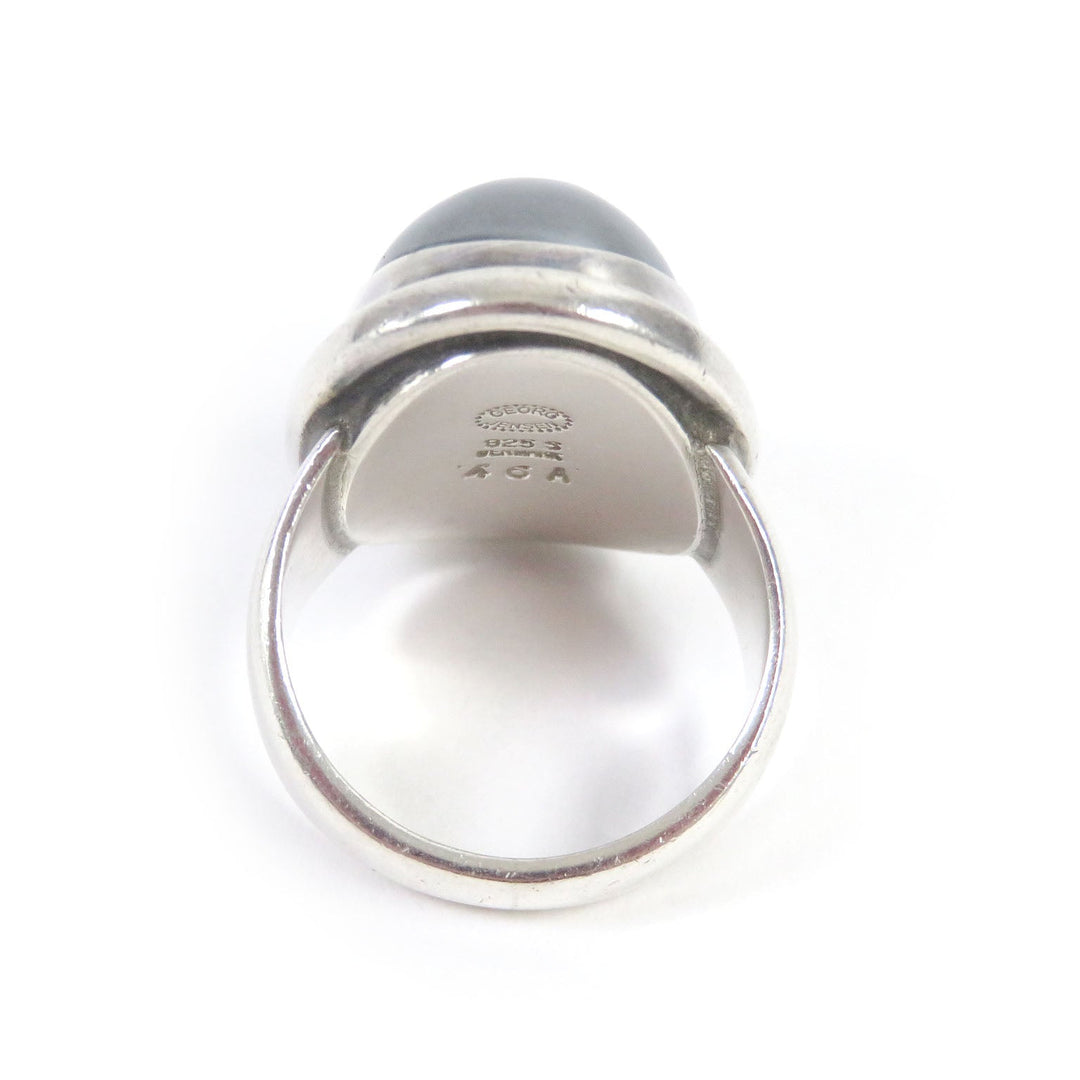 Georg Jensen Ring 46A Main: SV925, Part: Hematite Silver Women Used Authentic