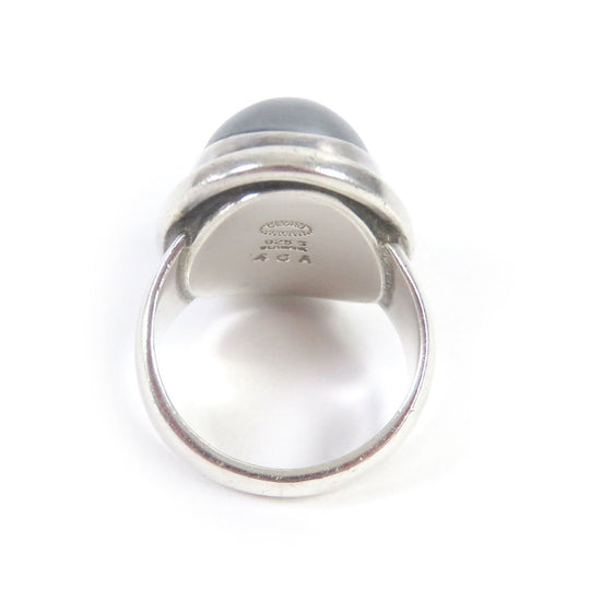 Georg Jensen Ring 46A Main: SV925, Part: Hematite Silver Women Used Authentic