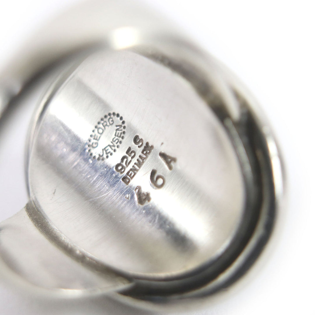 Georg Jensen Ring 46A Main: SV925, Part: Hematite Silver Women Used Authentic