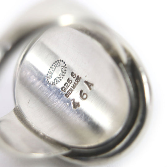 Georg Jensen Ring 46A Main: SV925, Part: Hematite Silver Women Used Authentic