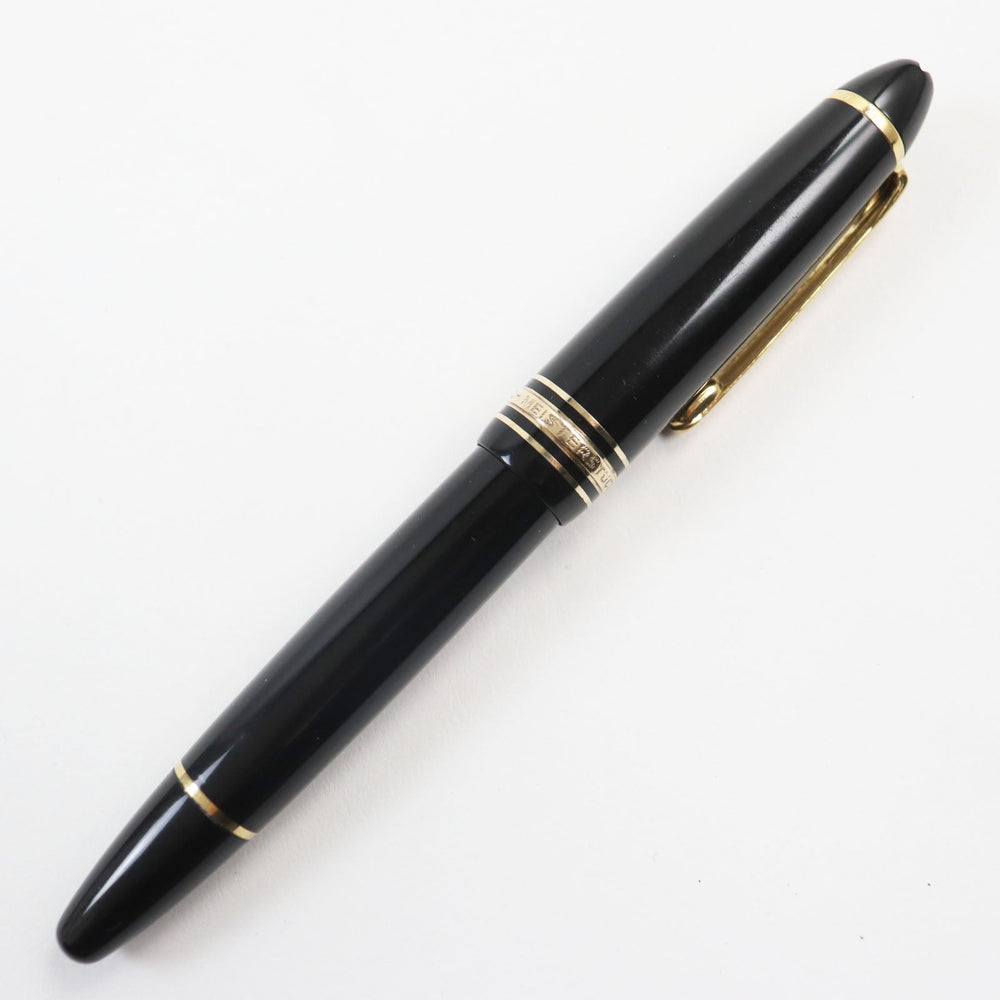 MONTBLANC fountain pen Main: Resin Nib: K14 Black gold Meisterstuck No.146 mens Used Authentic