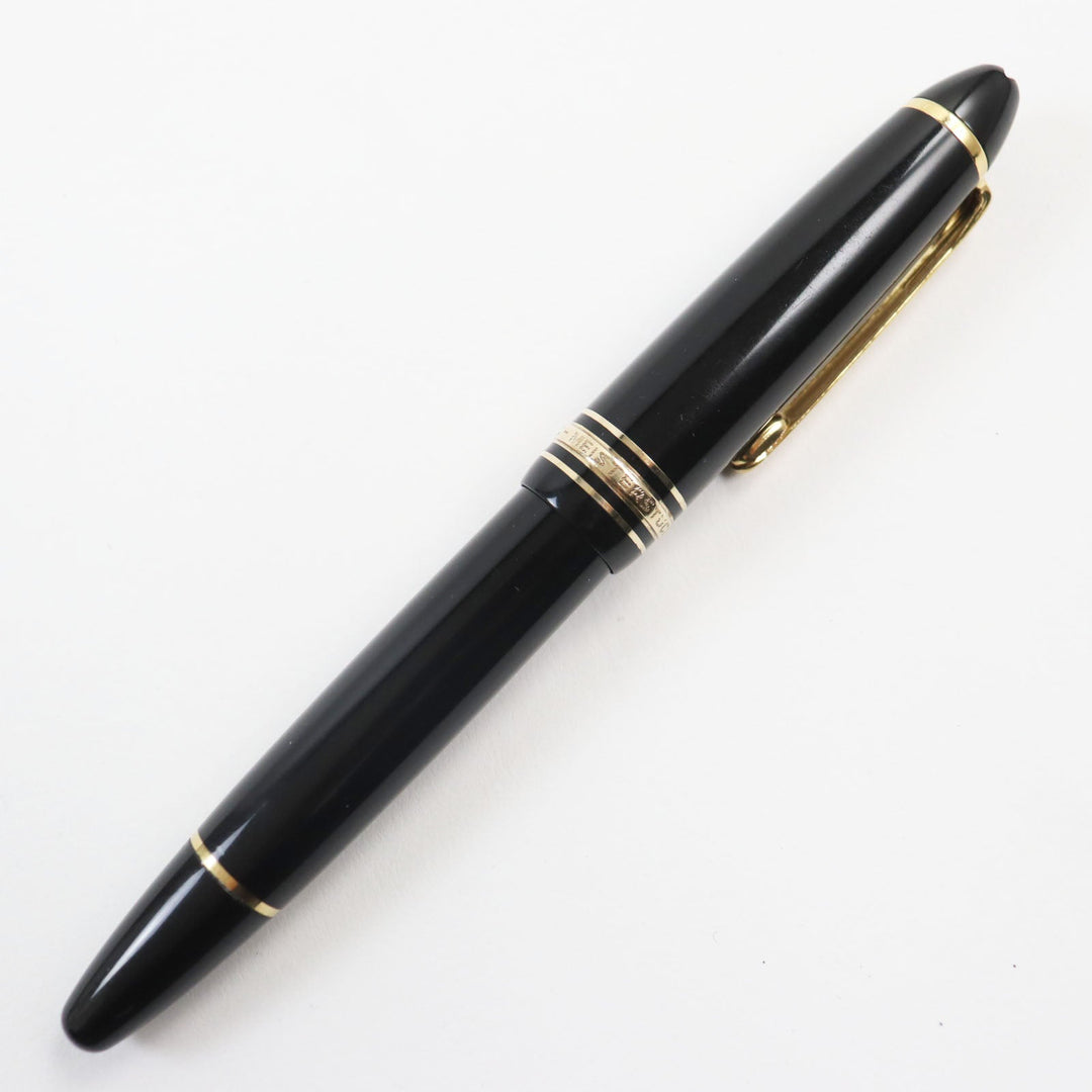 MONTBLANC fountain pen Main: Resin Nib: K14 Black gold Meisterstuck No.146 mens Used Authentic