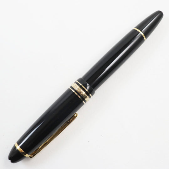 MONTBLANC fountain pen Main: Resin Nib: K14 Black gold Meisterstuck No.146 mens Used Authentic