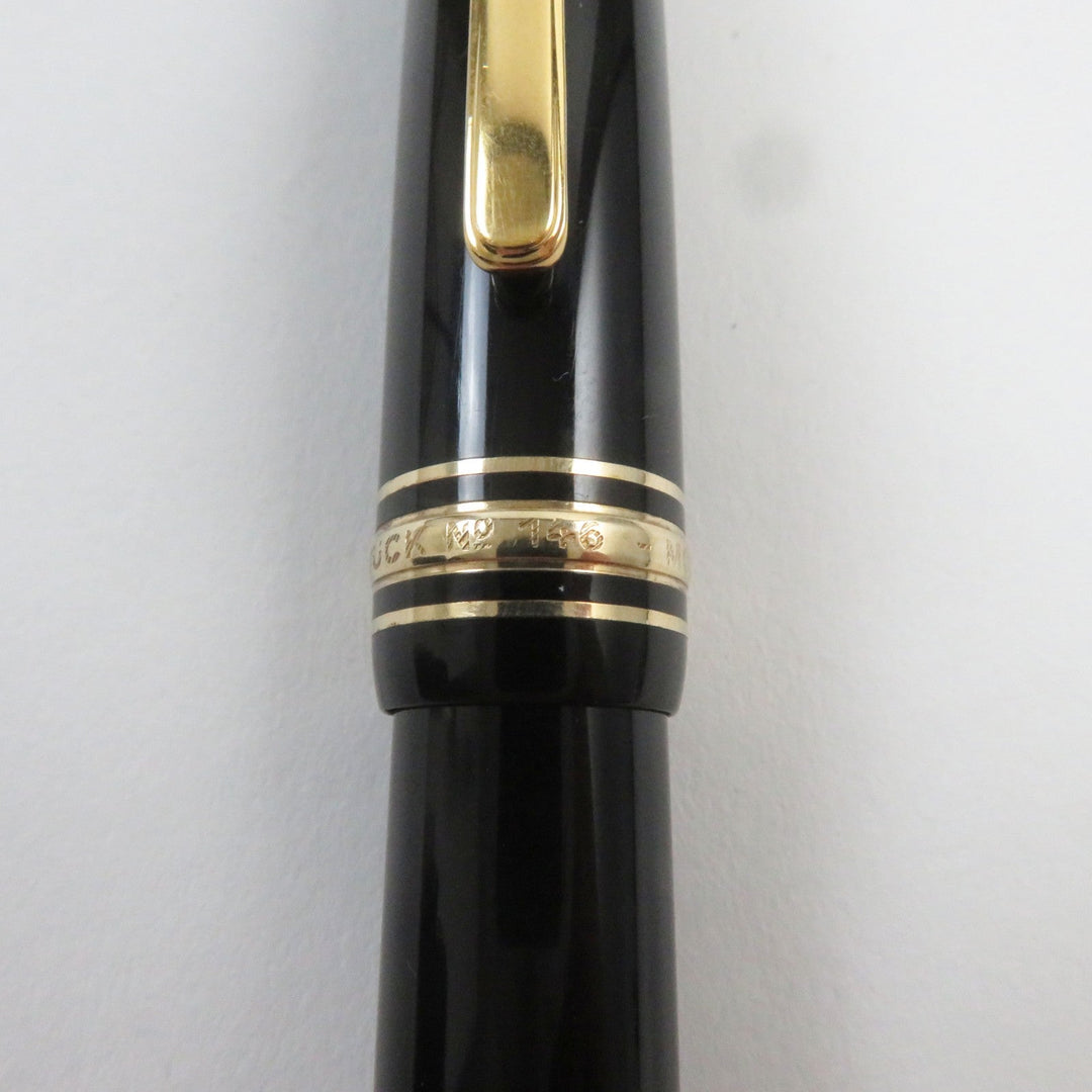 MONTBLANC fountain pen Main: Resin Nib: K14 Black gold Meisterstuck No.146 mens Used Authentic