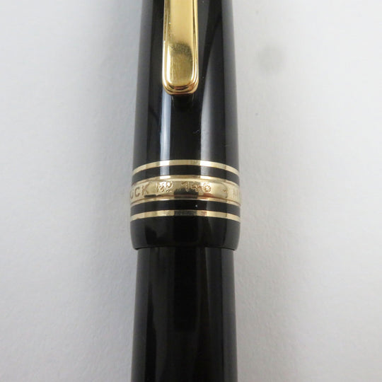 MONTBLANC fountain pen Main: Resin Nib: K14 Black gold Meisterstuck No.146 mens Used Authentic