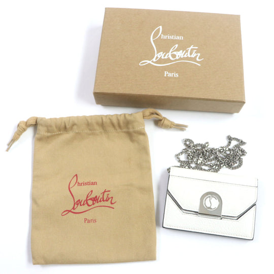 Christian Louboutin Coin case 1215121 Main: Leather white Eliza Chain Card Holder Women Used Authentic