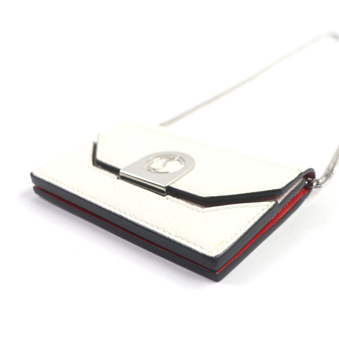 Christian Louboutin Coin case 1215121 Main: Leather white Eliza Chain Card Holder Women Used Authentic