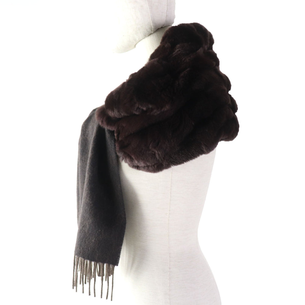 GUCCI Stall Main: 100% cashmere, Fur: 100% lapin Brown Women Used Authentic