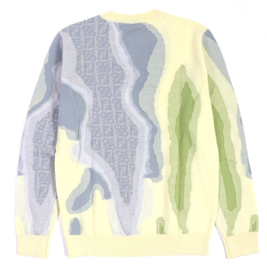 FENDI knit FZX039 Main: 68% cotton, Main: 32% nylon Yellow multicolor mens 46 Used Authentic