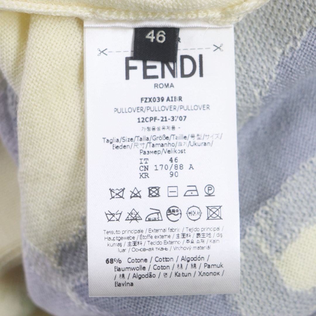FENDI knit FZX039 Main: 68% cotton, Main: 32% nylon Yellow multicolor mens 46 Used Authentic