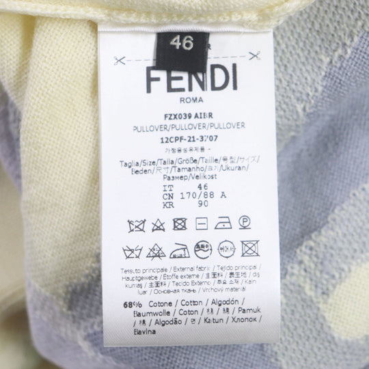 FENDI knit FZX039 Main: 68% cotton, Main: 32% nylon Yellow multicolor mens 46 Used Authentic