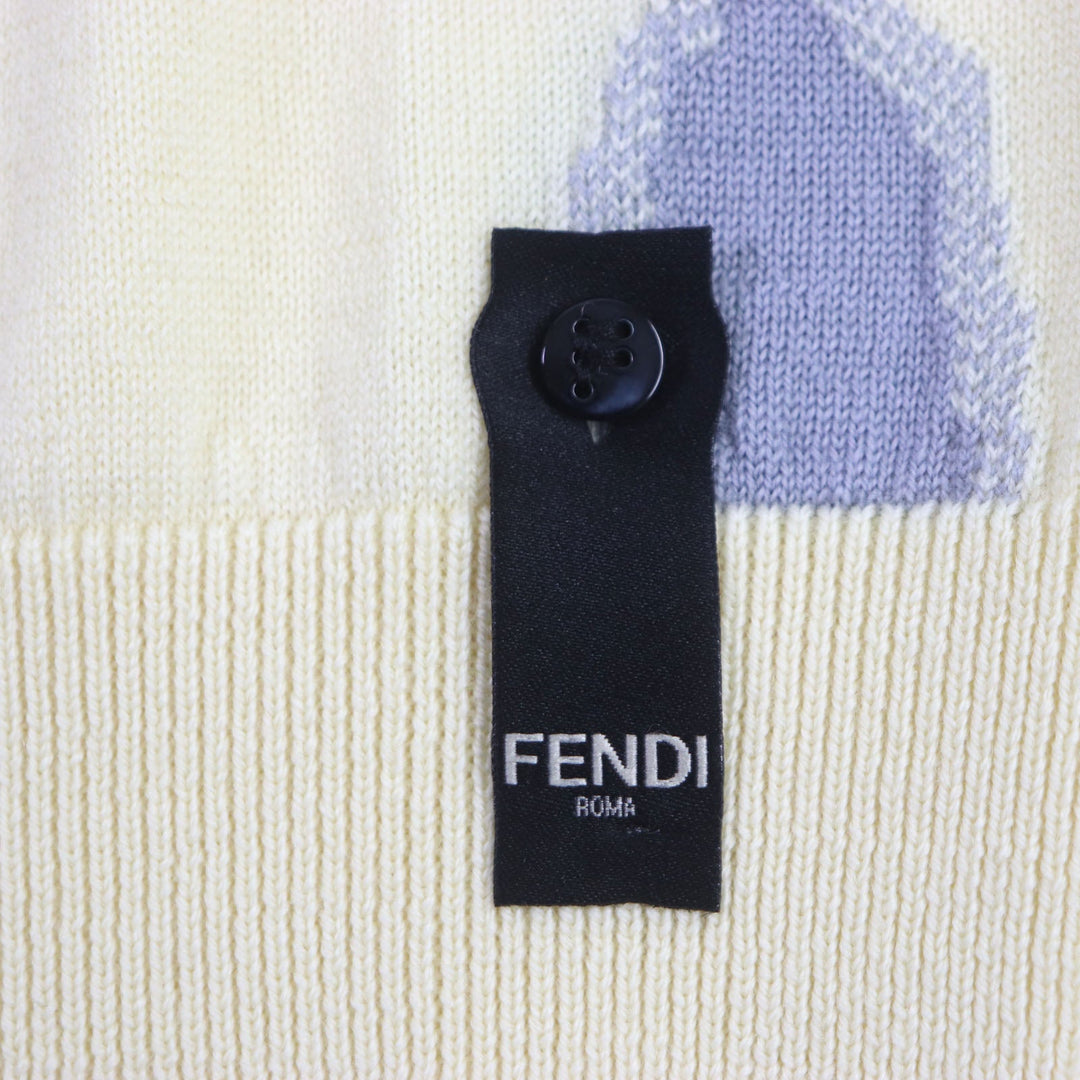 FENDI knit FZX039 Main: 68% cotton, Main: 32% nylon Yellow multicolor mens 46 Used Authentic