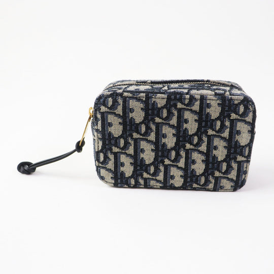 Christian Dior Waist bag Main: Canvas, Part: Leather Navy beige Oblique Women Used Authentic