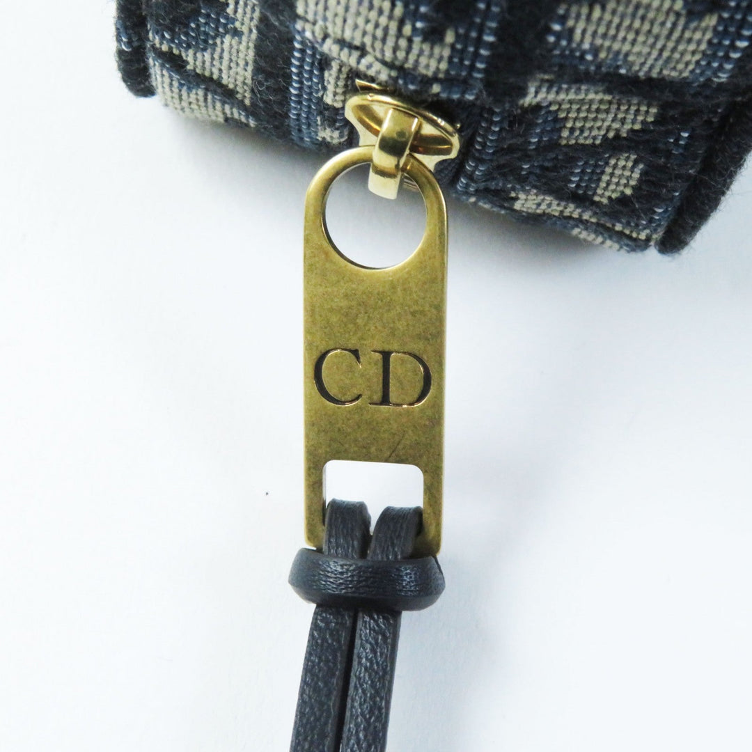 Christian Dior Waist bag Main: Canvas, Part: Leather Navy beige Oblique Women Used Authentic