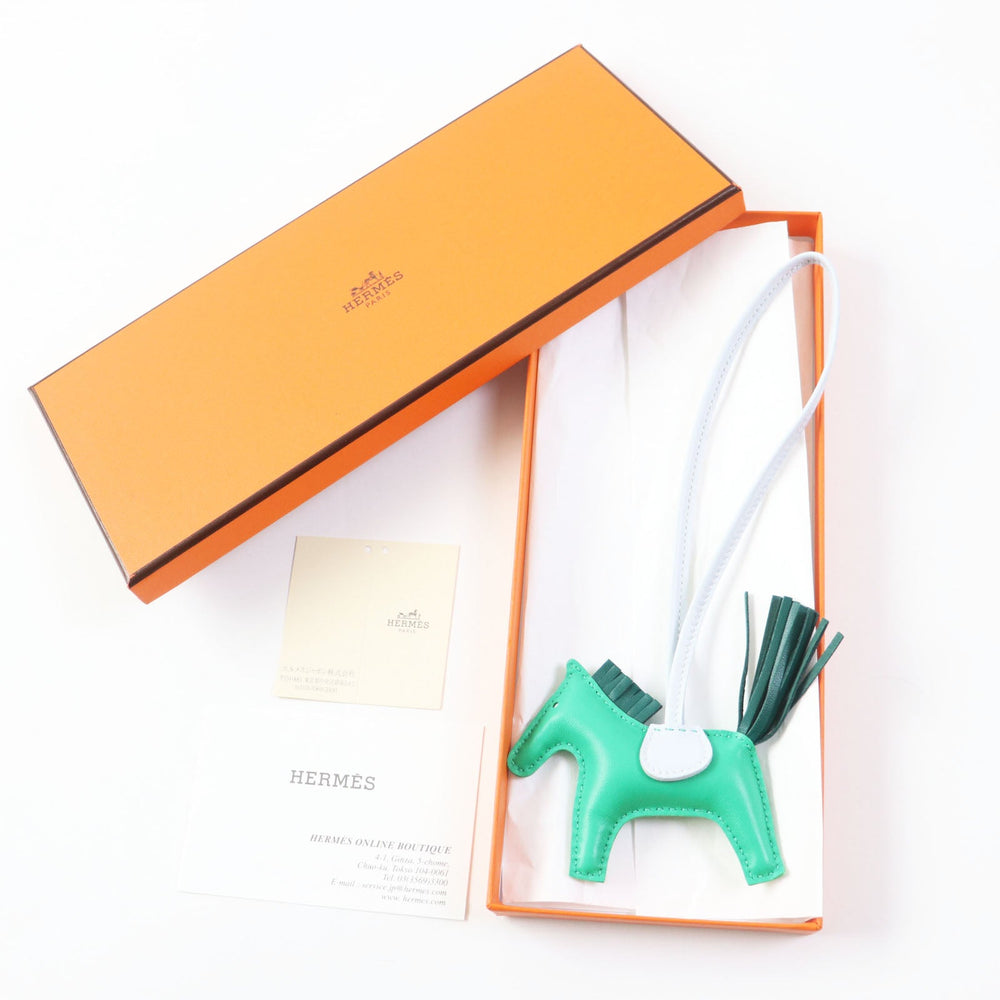 HERMES Bag charm Anyo Miro Mint/Malachite/Blue Brume Rodeo Charm PM Women Used Authentic