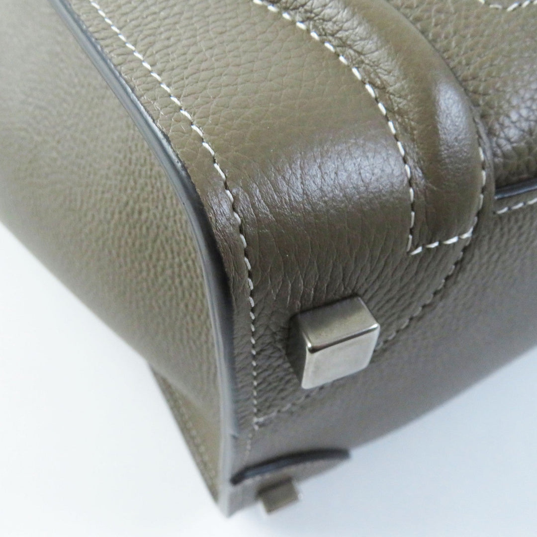 CELINE Handbag 18979 Drummed calfskin Suri (Greige) Luggage micro shopper Women Used Authentic