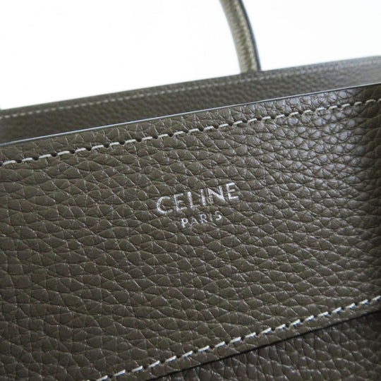 CELINE Handbag 18979 Drummed calfskin Suri (Greige) Luggage micro shopper Women Used Authentic