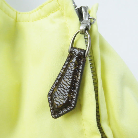 LOUIS VUITTON Down vest Outer: 100% cotton, Lining: 75% polyester, Lining: 25% acrylic, Filling: 90% down, Filling: 10% feather, Part: PVC Light yellow Women 34 Used Authentic
