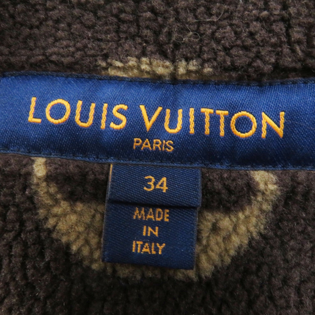 LOUIS VUITTON Down vest Outer: 100% cotton, Lining: 75% polyester, Lining: 25% acrylic, Filling: 90% down, Filling: 10% feather, Part: PVC Light yellow Women 34 Used Authentic