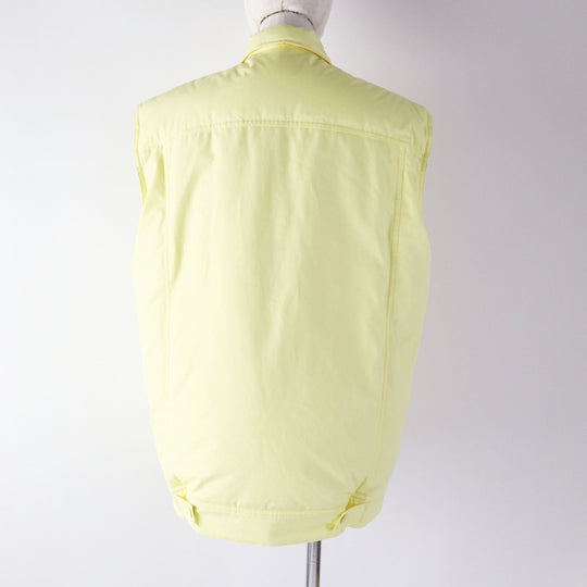 LOUIS VUITTON Down vest Outer: 100% cotton, Lining: 75% polyester, Lining: 25% acrylic, Filling: 90% down, Filling: 10% feather, Part: PVC Light yellow Women 34 Used Authentic