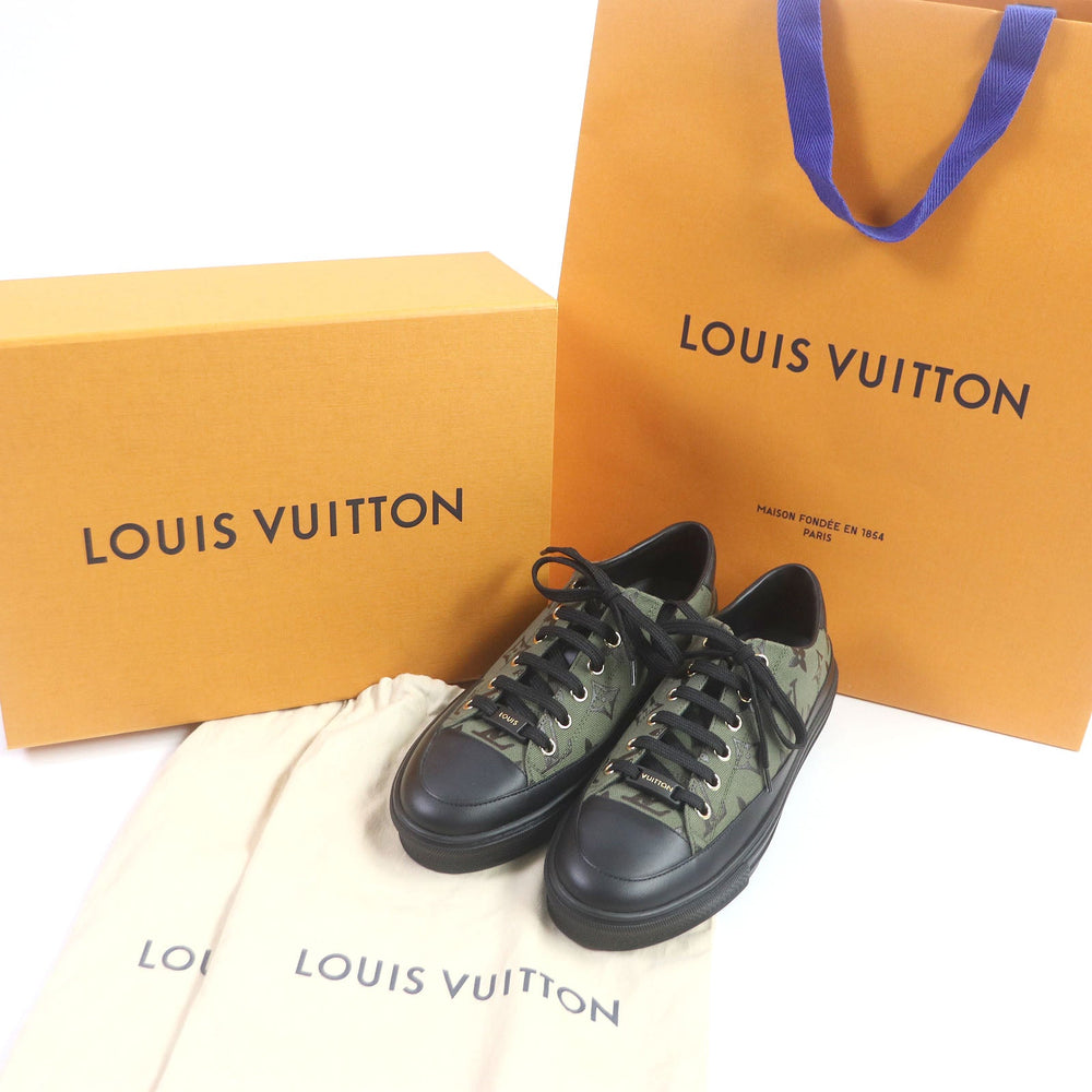 LOUIS VUITTON Low cut sneakers Main: Leather, Main: Canvas khaki Stellar Line Women 36 Used Authentic