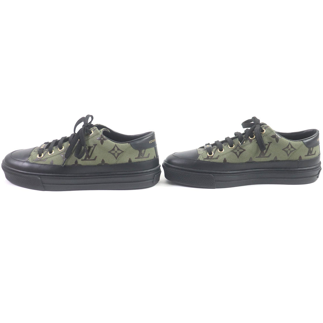 LOUIS VUITTON Low cut sneakers Main: Leather, Main: Canvas khaki Stellar Line Women 36 Used Authentic