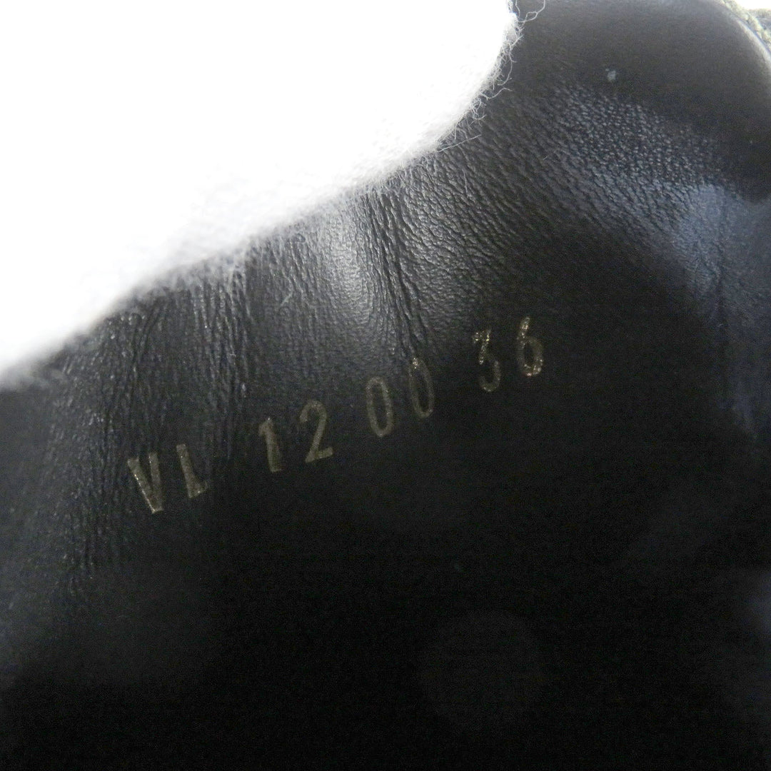 LOUIS VUITTON Low cut sneakers Main: Leather, Main: Canvas khaki Stellar Line Women 36 Used Authentic