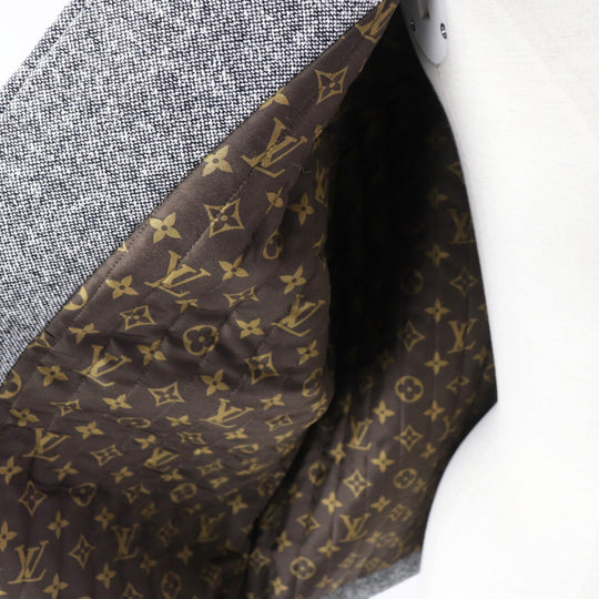 LOUIS VUITTON Blouson 1ACIVZ wool Black White tweed varsity jacket 36