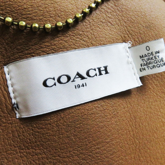 COACH Mouton coat 79203 Main: Mouton, Part: Lambskin, Part: Leather Brown Women Zero size Used Authentic