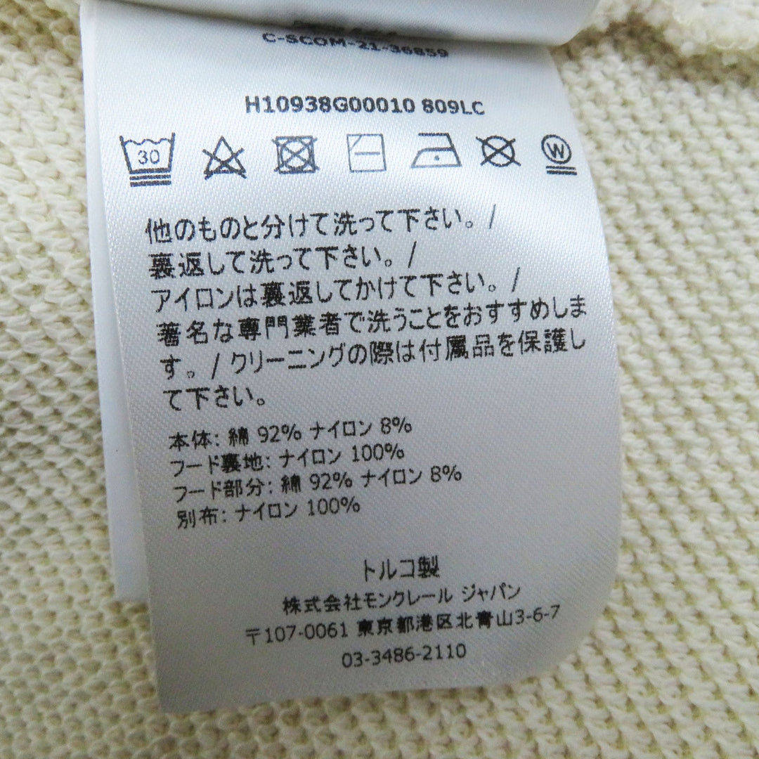 MONCLER Hoodie Main: 92% cotton, Main: 8% nylon, Hood lining: 100% nylon Hood part: 92% cotton, 8% nylon Other fabric: 100% nylon beige ZIPUP HOODIE Women M Used Authentic