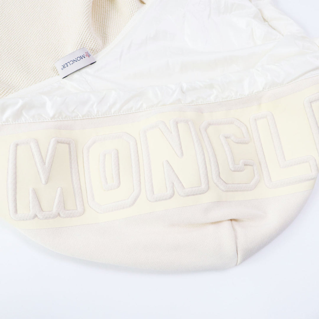 MONCLER Hoodie Main: 92% cotton, Main: 8% nylon, Hood lining: 100% nylon Hood part: 92% cotton, 8% nylon Other fabric: 100% nylon beige ZIPUP HOODIE Women M Used Authentic