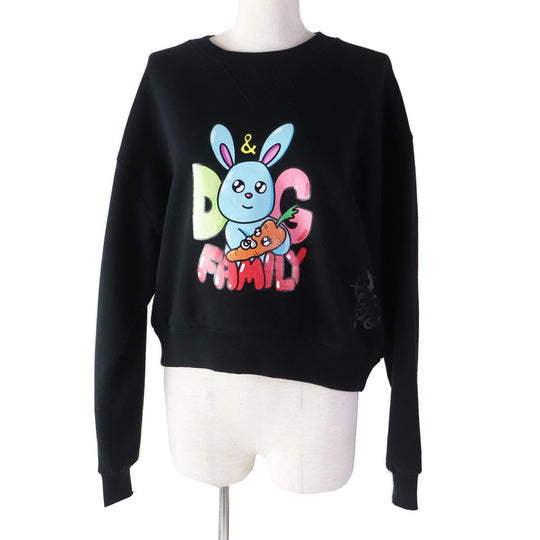 DOLCE&GABBANA pullover F9L05T Outer: 80% cotton, Outer: 20% polyester, Part: 95% cotton, Part: 5% polyurethane, Lining: 100% polyurethane black Women XXS Used Authentic