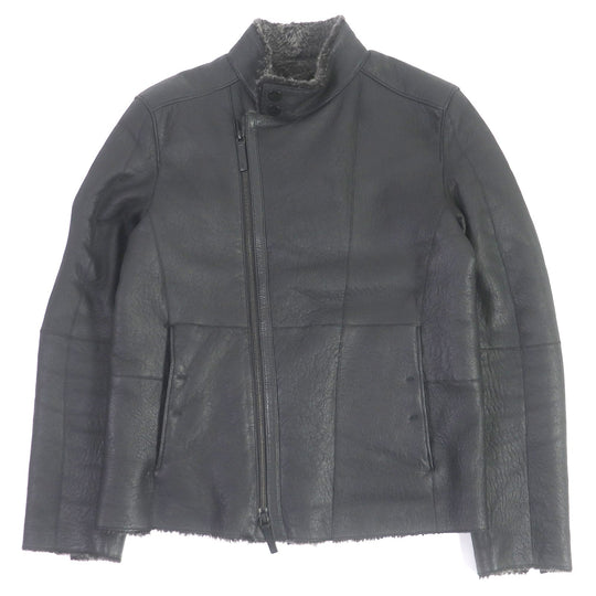 ARMANI COLLEZIONI Riders jacket Lamb leather black mens 46 Used Authentic