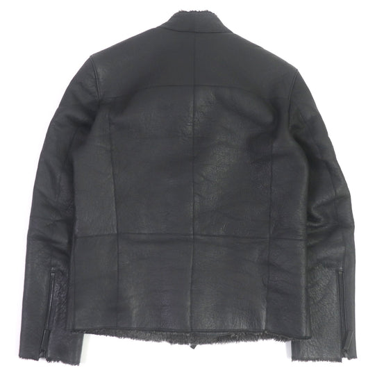 ARMANI COLLEZIONI Riders jacket Lamb leather black mens 46 Used Authentic