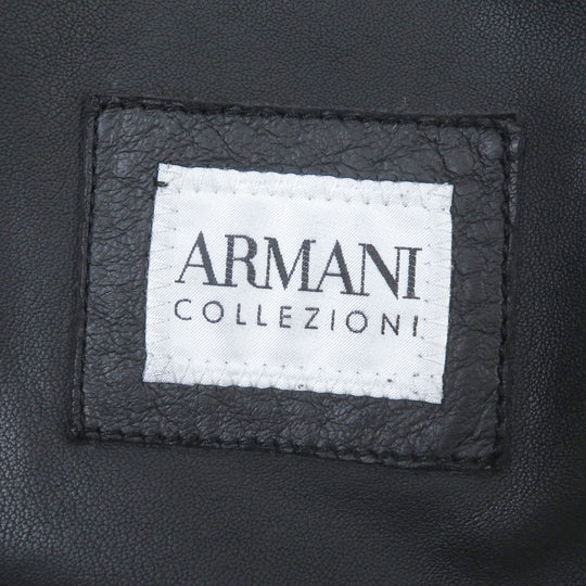 ARMANI COLLEZIONI Riders jacket Lamb leather black mens 46 Used Authentic