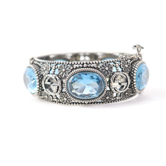 GUCCI bracelet Main�FAG925 Silver light blue Women 17 Used Authentic
