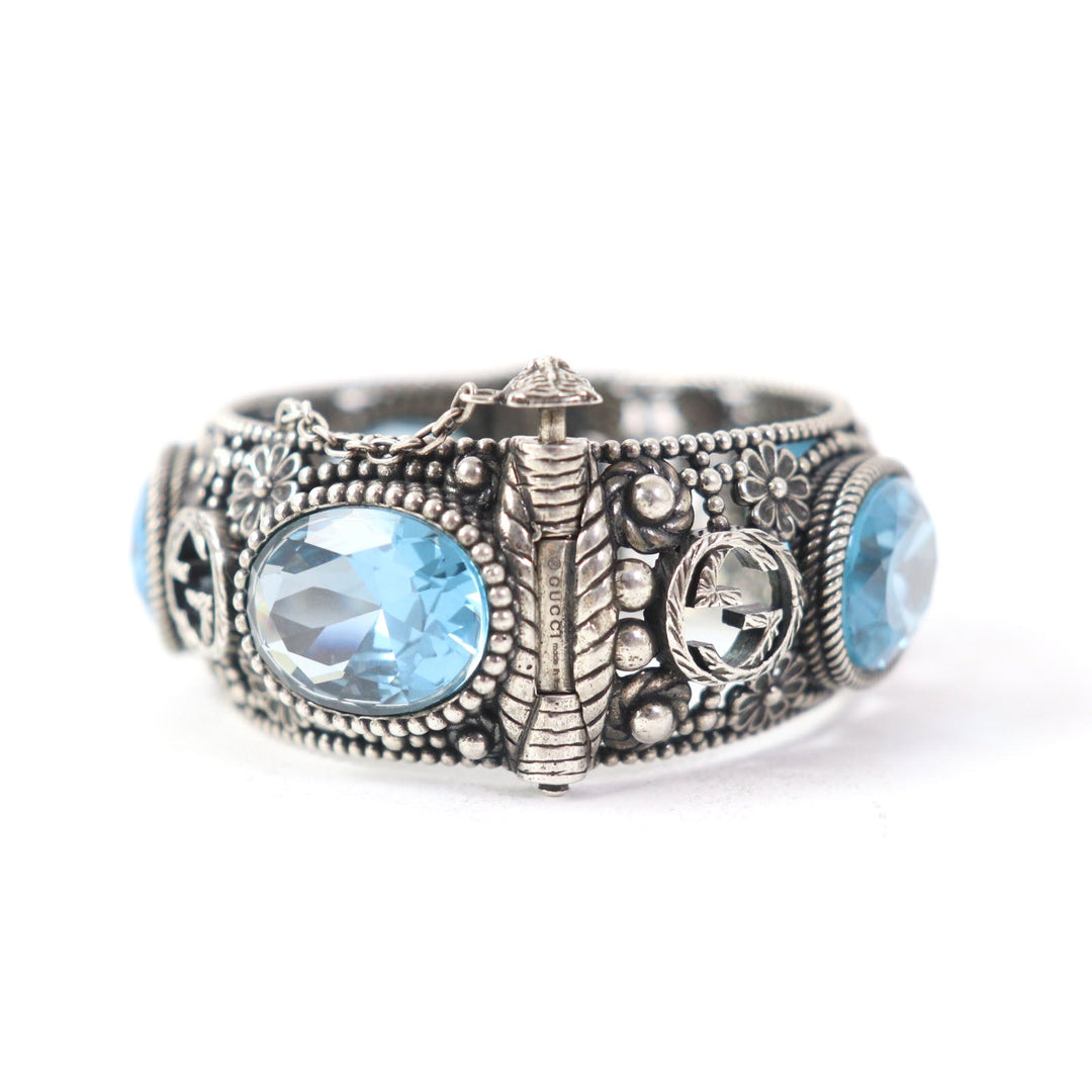 GUCCI bracelet Main�FAG925 Silver light blue Women 17 Used Authentic