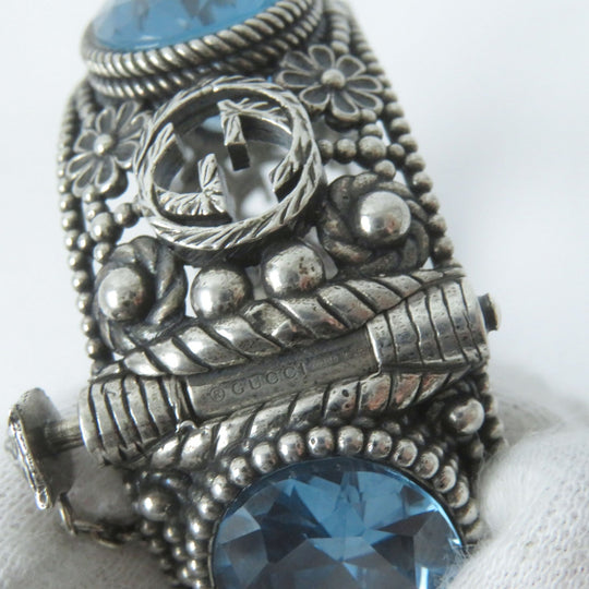 GUCCI bracelet Main�FAG925 Silver light blue Women 17 Used Authentic