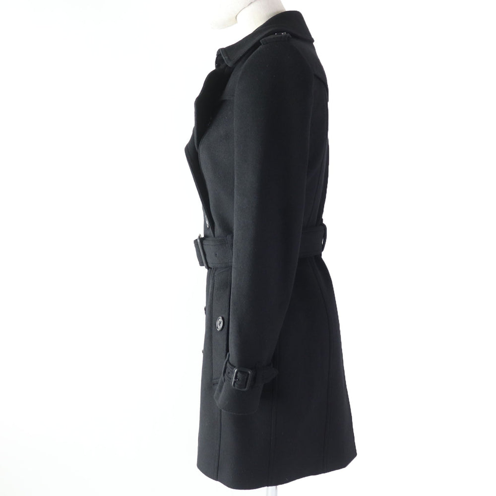 BURBERRY trench coat Main: 80% wool, Main: 20% cashmere, Lining: 50% acetate, Lining: 50% viscose (rayon), Sleeve lining: 60% acetate, : 40% cupra black Women 34 Used Authentic